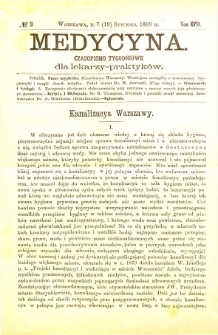Medycyna czasopismo tygodniowe dla lekarzy praktycznych 1888-1889 T. XVII nr 3