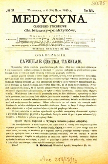 Medycyna czasopismo tygodniowe dla lekarzy praktycznych 1888-1889 T. XVII nr 20