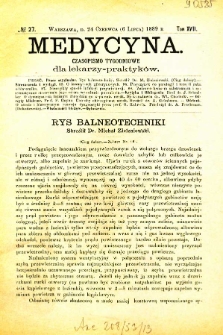 Medycyna czasopismo tygodniowe dla lekarzy praktycznych 1888-1889 T. XVII nr 27