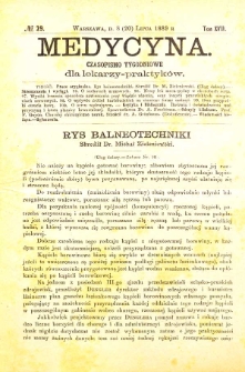 Medycyna czasopismo tygodniowe dla lekarzy praktycznych 1888-1889 T. XVII nr 29