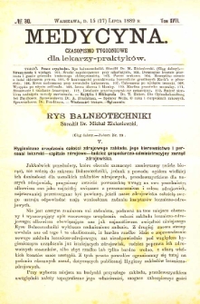 Medycyna czasopismo tygodniowe dla lekarzy praktycznych 1888-1889 T. XVII nr 30