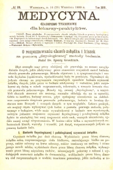 Medycyna czasopismo tygodniowe dla lekarzy praktycznych 1888-1889 T. XVII nr 39
