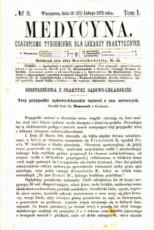 Medycyna czasopismo tygodniowe dla lekarzy praktycznych. 1873 T. I nr 8