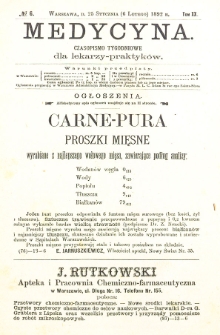 Medycyna czasopismo tygodniowe dla lekarzy praktycznych 1892 T.XX nr 6
