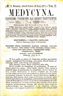 Medycyna czasopismo tygodniowe dla lekarzy praktycznych. 1874 T. II nr 2