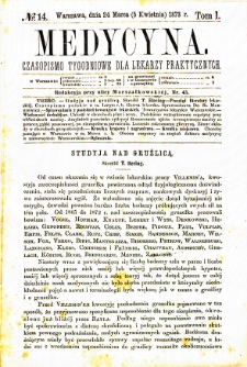 Medycyna czasopismo tygodniowe dla lekarzy praktycznych. 1874 T. II nr 14