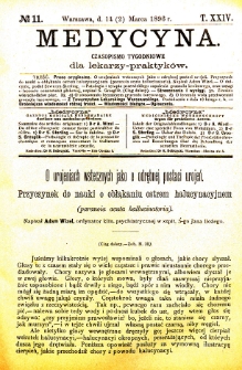 Medycyna czasopismo tygodniowe dla lekarzy praktycznych 1896 T. XXIV nr 11