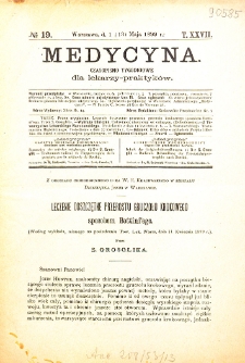 Medycyna czasopismo tygodniowe dla lekarzy praktycznych 1899 T. XXVII nr 19