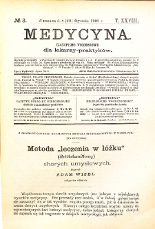 Medycyna. Czasopismo tygodniowe dla lekarzy praktycznych 1900 T. XXVIII nr 3