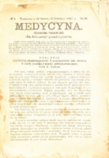 Medycyna. Czasopismo tygodniowe dla lekarzy praktycznych. 1890/91 T. XIX nr 1