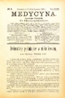 Medycyna. Czasopismo tygodniowe dla lekarzy praktycznych. 1894/95 T. XXIII nr 4
