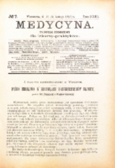 Medycyna. Czasopismo tygodniowe dla lekarzy praktycznych. 1894/95 T. XXIII nr 7
