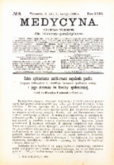 Medycyna. Czasopismo tygodniowe dla lekarzy praktycznych. 1894/95 T. XXIII nr 8