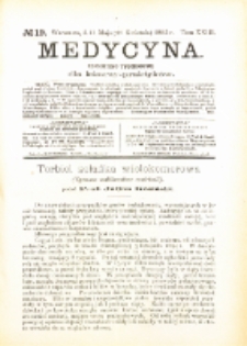 Medycyna. Czasopismo tygodniowe dla lekarzy praktycznych. 1894/95 T. XXIII nr 19