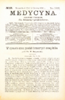 Medycyna. Czasopismo tygodniowe dla lekarzy praktycznych. 1894/95 T. XXIII nr 25