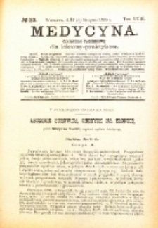 Medycyna. Czasopismo tygodniowe dla lekarzy praktycznych. 1894/95 T. XXIII nr 33