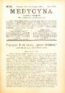 Medycyna. Czasopismo tygodniowe dla lekarzy praktycznych. 1894/95 T. XXIII nr 35
