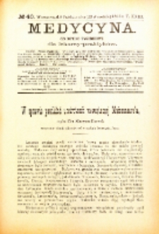 Medycyna. Czasopismo tygodniowe dla lekarzy praktycznych. 1894/95 T. XXIII nr 40