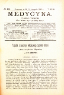 Medycyna. Czasopismo tygodniowe dla lekarzy praktycznych. 1894/95 T. XXIII nr 46