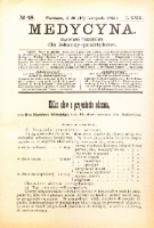 Medycyna. Czasopismo tygodniowe dla lekarzy praktycznych. 1894/95 T. XXIII nr 48