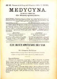 Medycyna. Czasopismo tygodniowe dla lekarzy praktycznych 1900 T. XXVIII nr 36