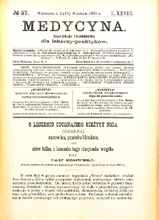 Medycyna. Czasopismo tygodniowe dla lekarzy praktycznych 1900 T. XXVIII nr 37