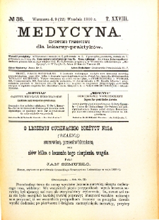 Medycyna. Czasopismo tygodniowe dla lekarzy praktycznych 1900 T. XXVIII nr 38