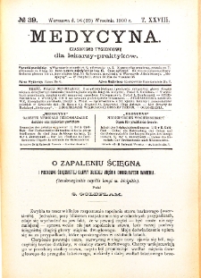Medycyna. Czasopismo tygodniowe dla lekarzy praktycznych 1900 T. XXVIII nr 39
