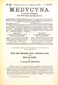 Medycyna. Czasopismo tygodniowe dla lekarzy praktycznych 1900 T. XXVIII nr 42
