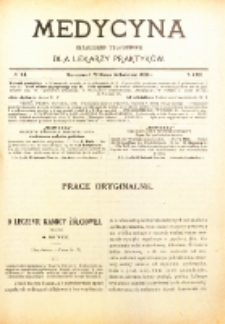 Medycyna. Czasopismo tygodniowe dla lekarzy praktycznych. 1902/3 T. XXXI nr 14