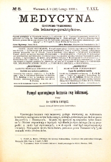 Medycyna. Czasopismo tygodniowe dla lekarzy praktycznych 1901-1902 T.XXX nr 8