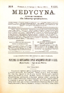 Medycyna. Czasopismo tygodniowe dla lekarzy praktycznych 1901-1902 T.XXX nr 9