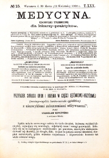 Medycyna. Czasopismo tygodniowe dla lekarzy praktycznych 1901-1902 T.XXX nr 15