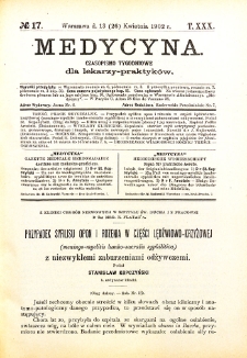 Medycyna. Czasopismo tygodniowe dla lekarzy praktycznych 1901-1902 T.XXX nr 17