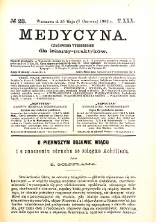 Medycyna. Czasopismo tygodniowe dla lekarzy praktycznych 1901-1902 T.XXX nr 23