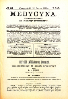 Medycyna. Czasopismo tygodniowe dla lekarzy praktycznych 1901-1902 T.XXX nr 26