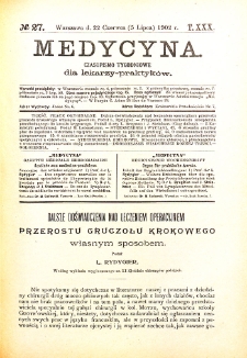 Medycyna. Czasopismo tygodniowe dla lekarzy praktycznych 1901-1902 T.XXX nr 27