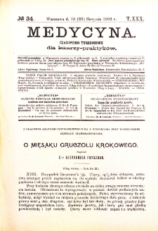 Medycyna. Czasopismo tygodniowe dla lekarzy praktycznych 1901-1902 T.XXX nr 34