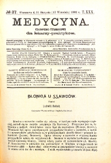 Medycyna. Czasopismo tygodniowe dla lekarzy praktycznych 1901-1902 T.XXX nr 37
