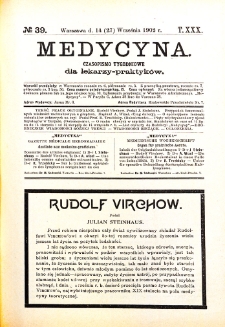 Medycyna. Czasopismo tygodniowe dla lekarzy praktycznych 1901-1902 T.XXX nr 39