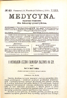Medycyna. Czasopismo tygodniowe dla lekarzy praktycznych 1901-1902 T.XXX nr 40