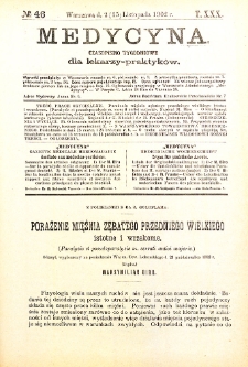 Medycyna. Czasopismo tygodniowe dla lekarzy praktycznych 1901-1902 T.XXX nr 46