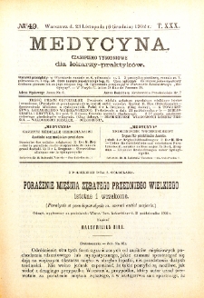 Medycyna. Czasopismo tygodniowe dla lekarzy praktycznych 1901-1902 T.XXX nr 49