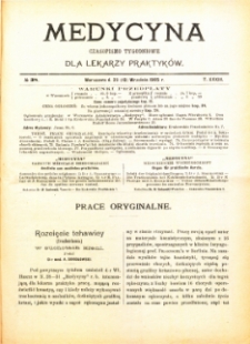 Medycyna. Czasopismo tygodniowe dla lekarzy praktycznych. 1904/1905 T. XXXIII nr 38