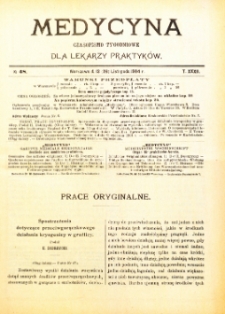 Medycyna. Czasopismo tygodniowe dla lekarzy praktycznych. 1904/1905 T. XXXIII nr 48