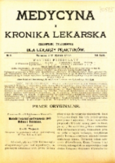 Medycyna i Kronika Lekarska : czasopiosmo tygodniowe dla lekarzy praktyków 1911, R. XLVI nr 3