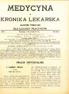 Medycyna i Kronika Lekarska : czasopiosmo tygodniowe dla lekarzy praktyków 1911, R. XLVI nr 3