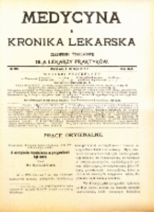 Medycyna i Kronika Lekarska : czasopiosmo tygodniowe dla lekarzy praktyków 1911, R. XLVI nr 20