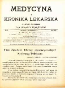 Medycyna i Kronika Lekarska : czasopiosmo tygodniowe dla lekarzy praktyków 1911, R. XLVI nr 21