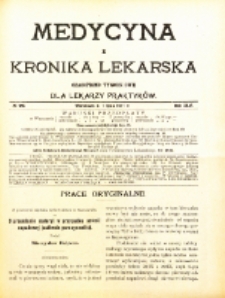 Medycyna i Kronika Lekarska : czasopiosmo tygodniowe dla lekarzy praktyków 1911, R. XLVI nr 26